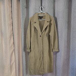 Elegant Textured Tan Trench Coat